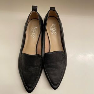Franco Sarto black leather flats